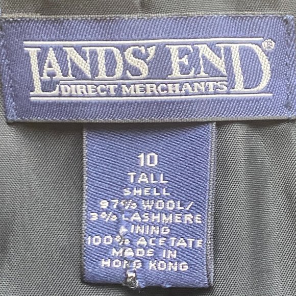 Lands End Wool Cashmere Blazer Black Oversized Academia Career Old Money-10T - Picture 11 of 12